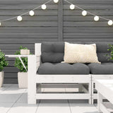 Vidaxl tuinbank met armleuning en klaptafel massief grenenhout wit