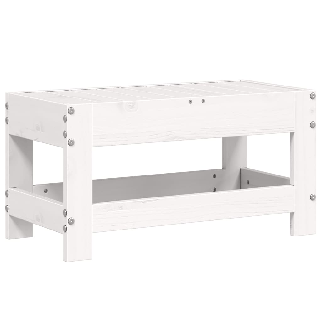 Vidaxl tuinvoetenbank 62x30x32 cm massief grenenhout wit
