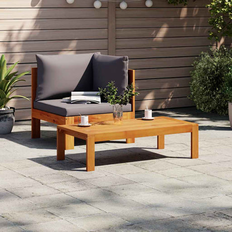Vidaxl 2-delige loungeset met kussens massief acaciahout