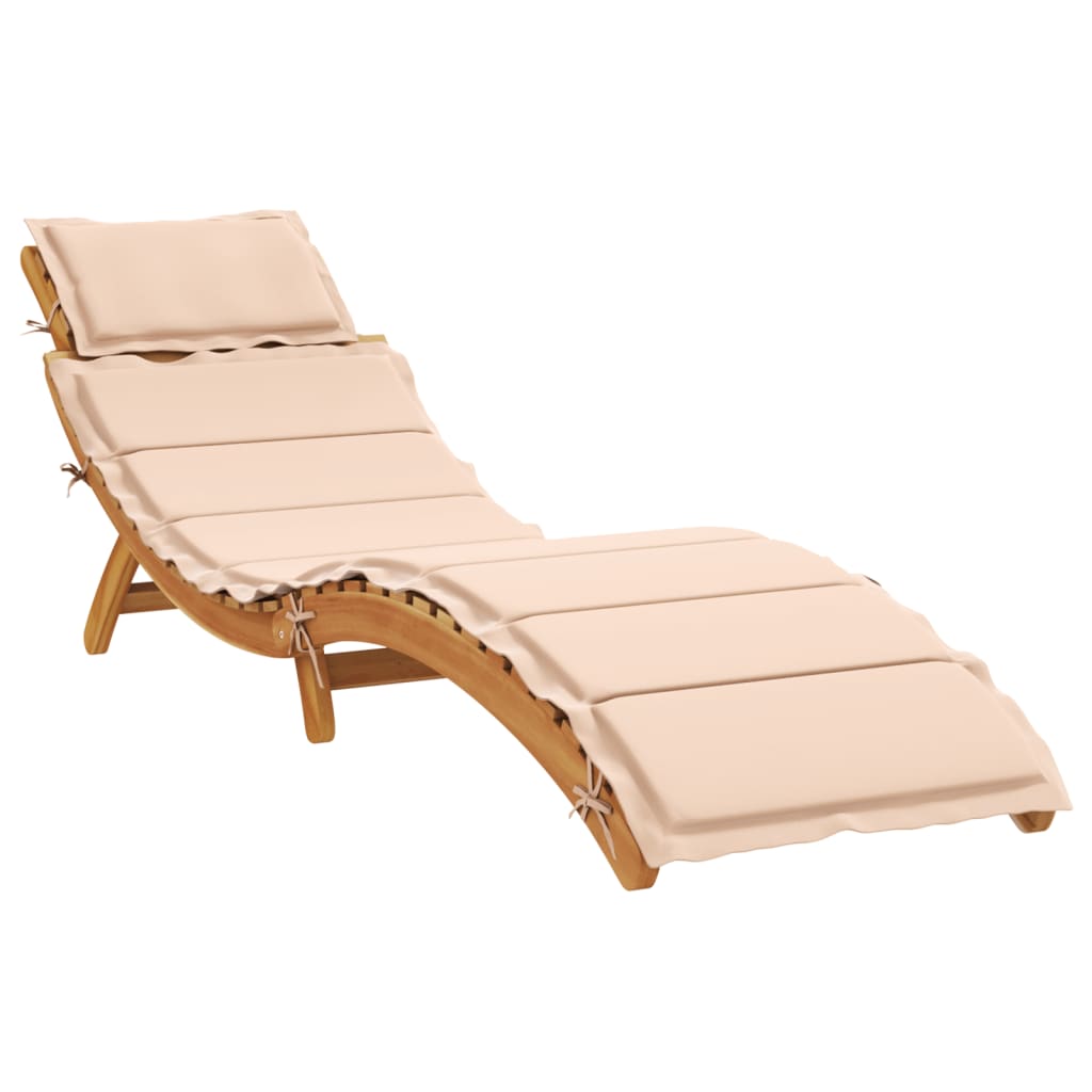 Vidaxl ligbed massief acacia hout beige