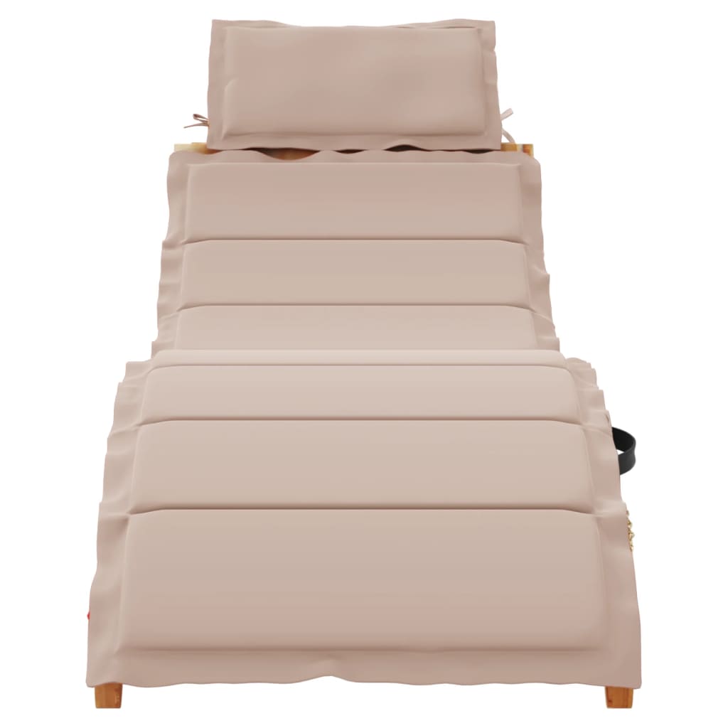 Vidaxl ligbed massief acacia hout taupe
