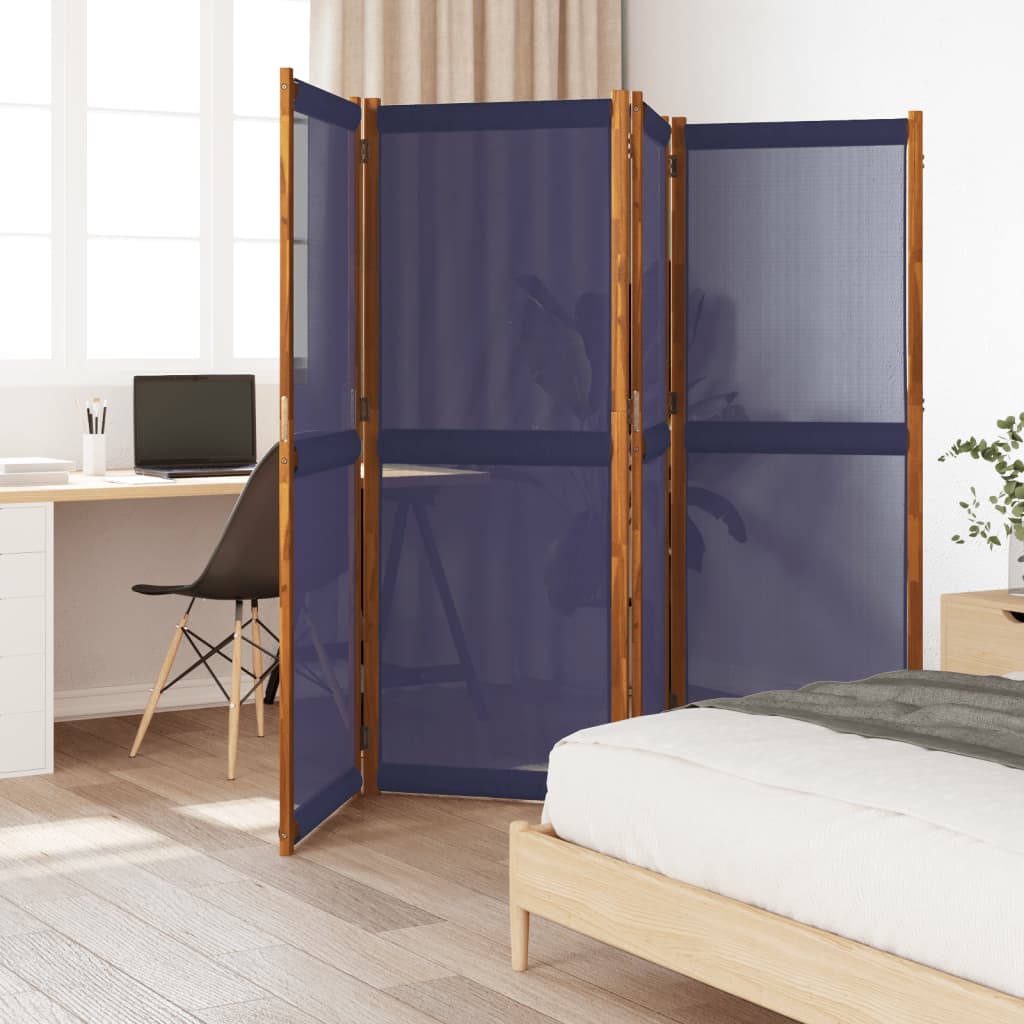 Vidaxl kamerscherm met 4 panelen 280x180 cm donkerblauw