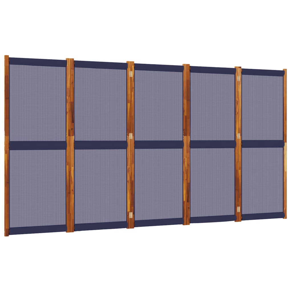 Vidaxl kamerscherm met 5 panelen 350x180 cm donkerblauw
