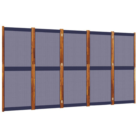Vidaxl kamerscherm met 5 panelen 350x180 cm donkerblauw