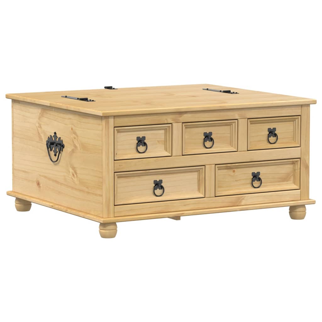 Vidaxl opbergbox corona 90x78x45 cm massief grenenhout