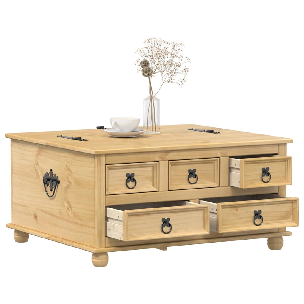 Vidaxl opbergbox corona 90x78x45 cm massief grenenhout
