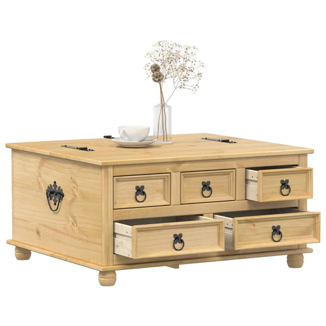 Vidaxl opbergbox corona 90x78x45 cm massief grenenhout
