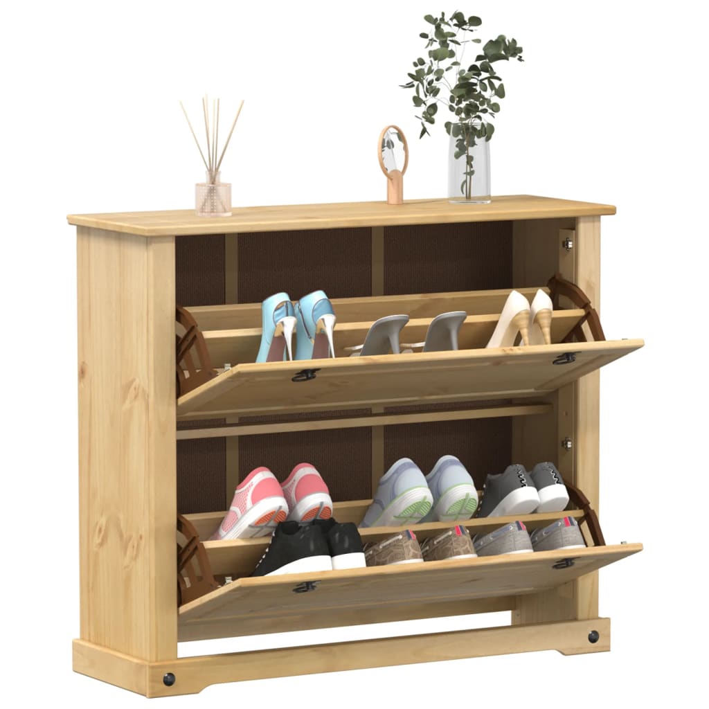 Vidaxl Shoe Cabinet Corona 99x32x85 cm Solid fyrretræ