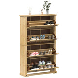 Vidaxl Cabinet da scarpe Corona 99x32x163,5 cm Pinna solida