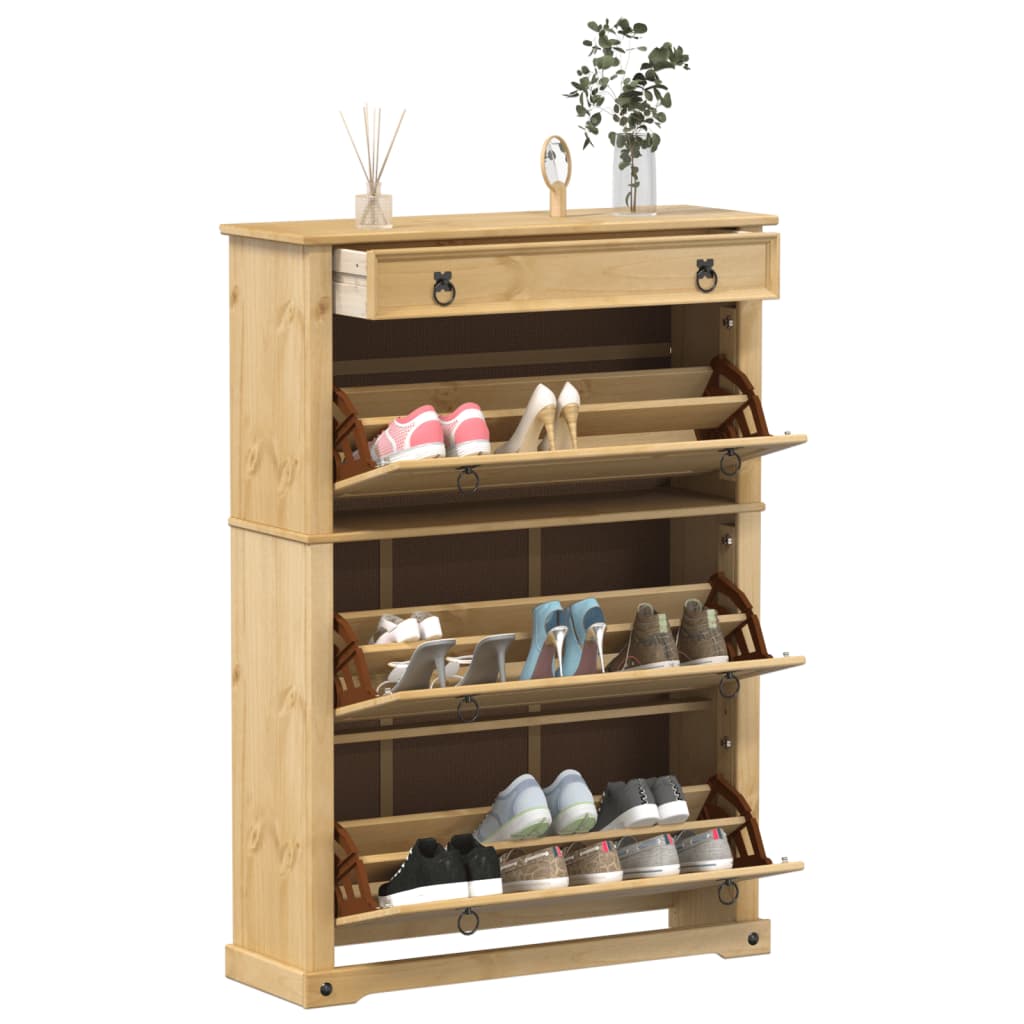 Vidaxl Shoe Cabinet Corona 99x32x138 cm Solid Pine