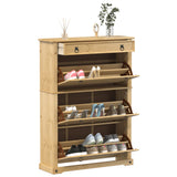 Vidaxl Shoe Cabinet Corona 99x32x138 cm Solid fyrretræ