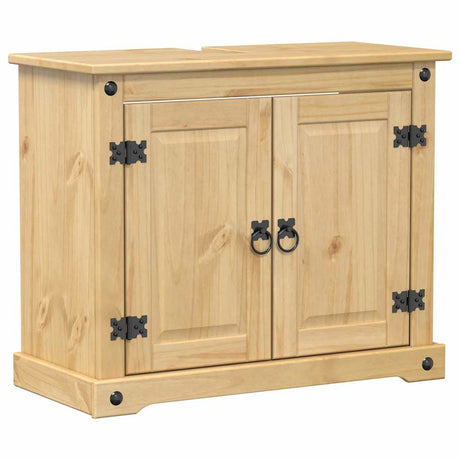 Vidaxl badkamer wastafelkast corona 73x33x60 cm massief grenenhout