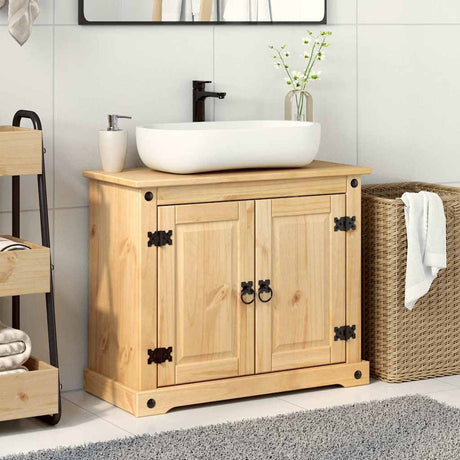 Vidaxl badkamer wastafelkast corona 73x33x60 cm massief grenenhout