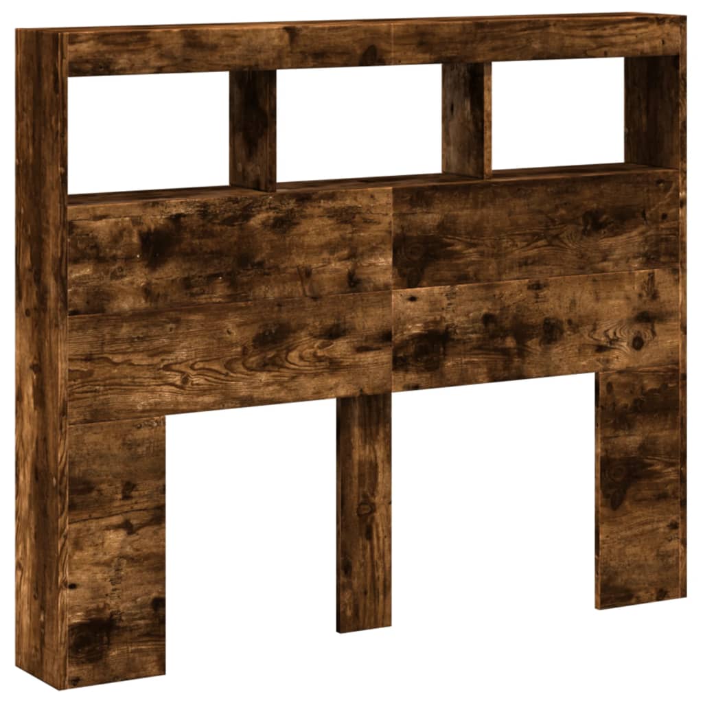 Vidaxl hoofdbordkast met led-verlichting 120x17x102 cm gerookt eiken