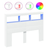 Vidaxl hoofdbordkast met led-verlichting 140x17x102 cm wit