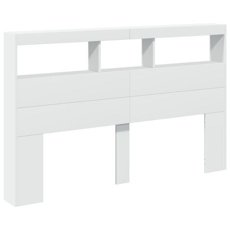 Vidaxl hoofdbordkast met led-verlichting 160x17x102 cm wit