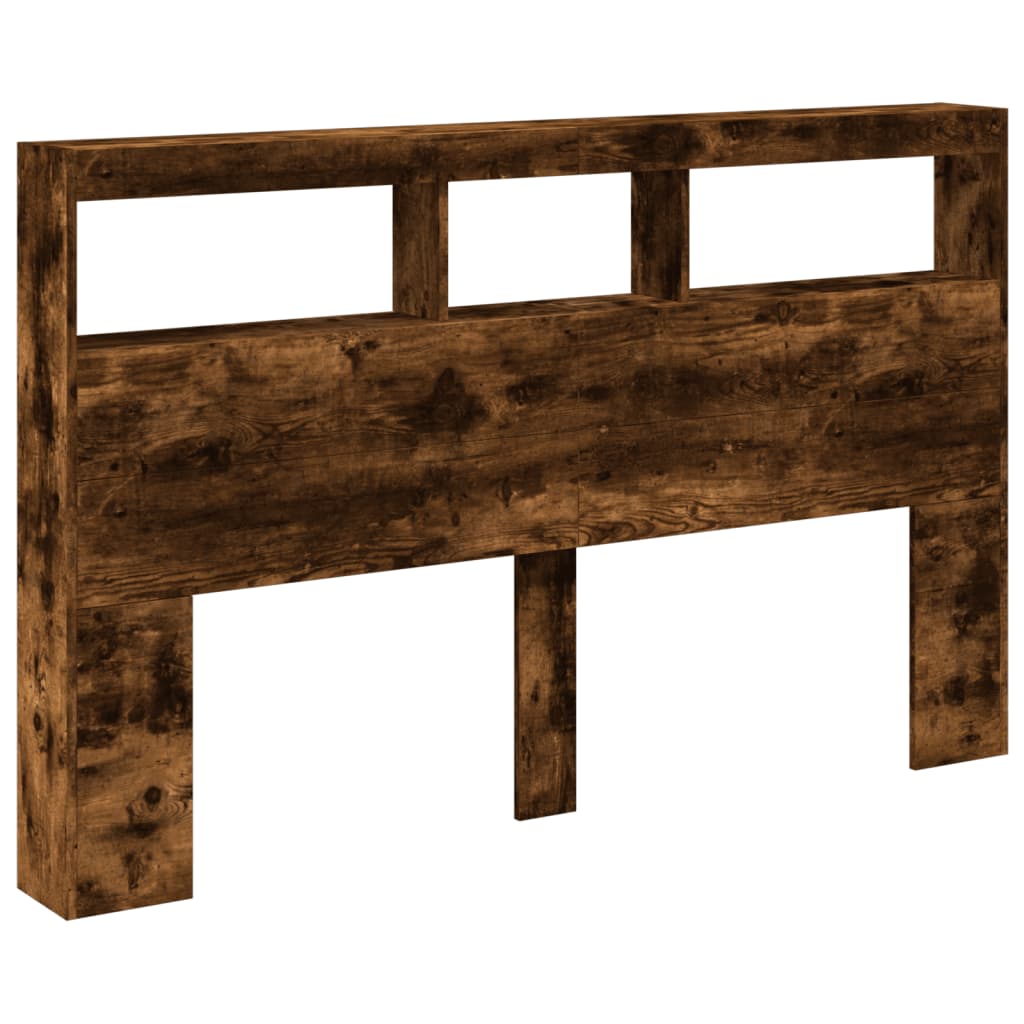 Vidaxl hoofdbordkast met led-verlichting 160x17x102 cm gerookt eiken