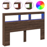 Vidaxl hoofdbordkast met led-verlichting 160x17x102 cm bruin eiken