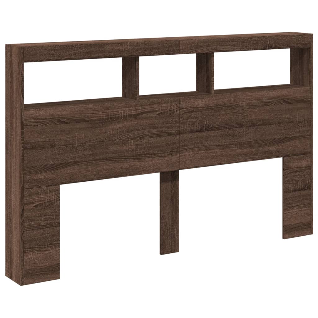 Vidaxl hoofdbordkast met led-verlichting 160x17x102 cm bruin eiken