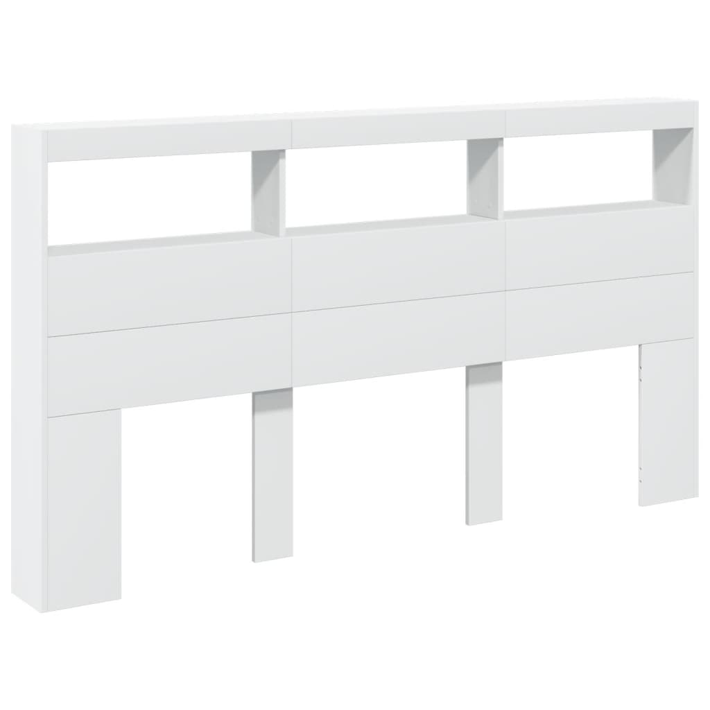 Vidaxl hoofdbordkast met led-verlichting 180x17x102 cm wit