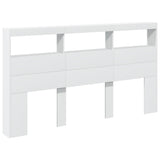 Vidaxl hoofdbordkast met led-verlichting 180x17x102 cm wit