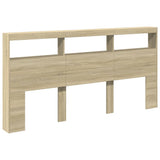 Vidaxl hoofdbordkast met led-verlichting 200x17x102 cm sonoma eiken