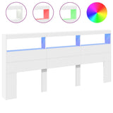 Vidaxl hoofdbordkast met led-verlichting 220x17x102 cm wit