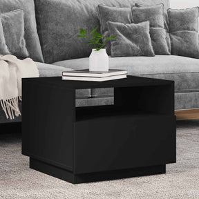 Vidaxl salontafel met led-verlichting 50x49x40 cm zwart