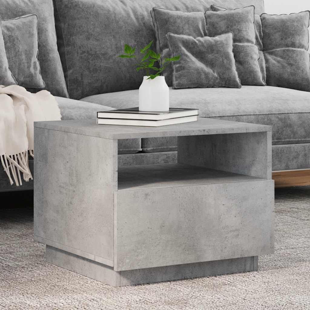 Vidaxl salontafel met led-verlichting 50x49x40 cm betongrijs