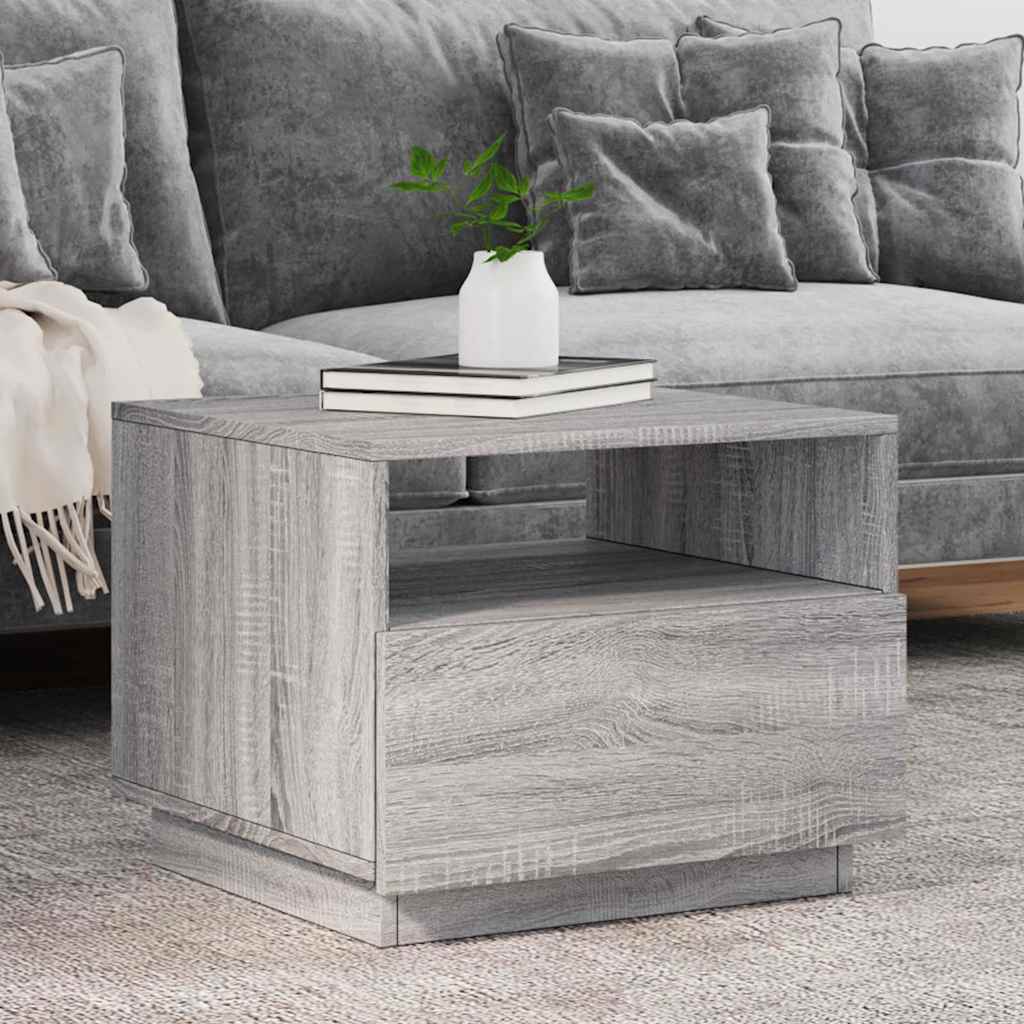 Vidaxl salontafel met led-verlichting 50x49x40 cm grijs sonoma eiken