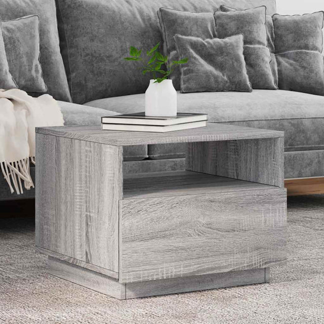 Vidaxl salontafel met led-verlichting 50x49x40 cm grijs sonoma eiken