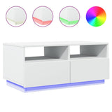 Vidaxl salontafel met led-verlichting 90x49x40 cm wit
