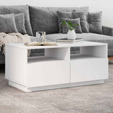 Vidaxl salontafel met led-verlichting 90x49x40 cm wit