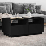 Vidaxl salontafel met led-verlichting 90x49x40 cm zwart