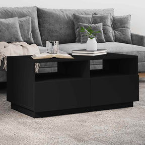 Vidaxl salontafel met led-verlichting 90x49x40 cm zwart