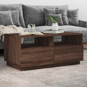 Vidaxl salontafel met led-verlichting 90x49x40 cm bruin eikenkleur
