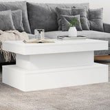 Vidaxl salontafel met led-verlichting 90x50x40 cm wit