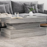 Vidaxl salontafel met led-verlichting 90x50x40 cm grijs sonoma eiken
