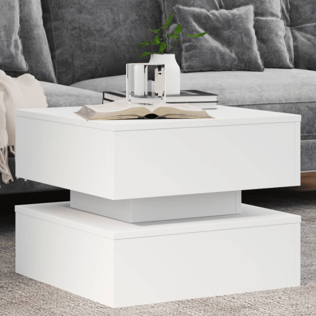 Vidaxl salontafel met led-verlichting 50x50x40 cm wit