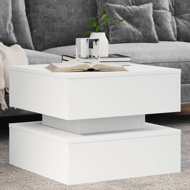 Vidaxl salontafel met led-verlichting 50x50x40 cm wit