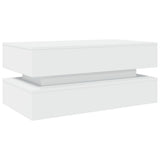 Vidaxl salontafel met led-verlichting 90x50x40 cm wit