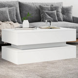 Vidaxl salontafel met led-verlichting 90x50x40 cm wit
