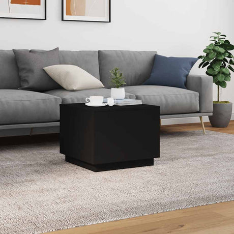 Vidaxl salontafel met led-verlichting 50x50x40 cm zwart