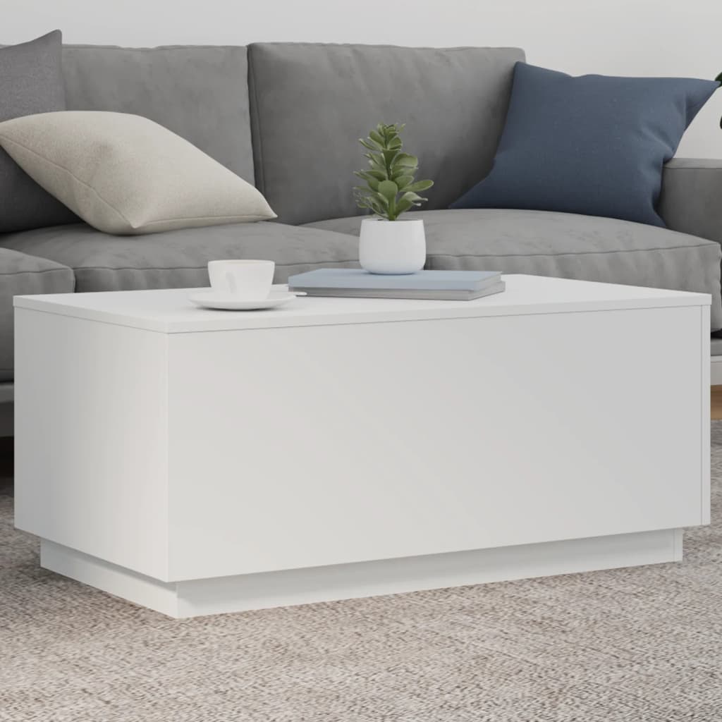 Vidaxl salontafel met led-verlichting 90x50x40 cm wit