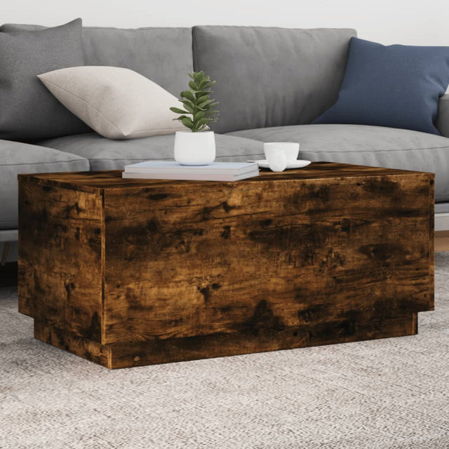 Vidaxl salontafel met led-verlichting 90x50x40 cm gerookt eikenkleurig