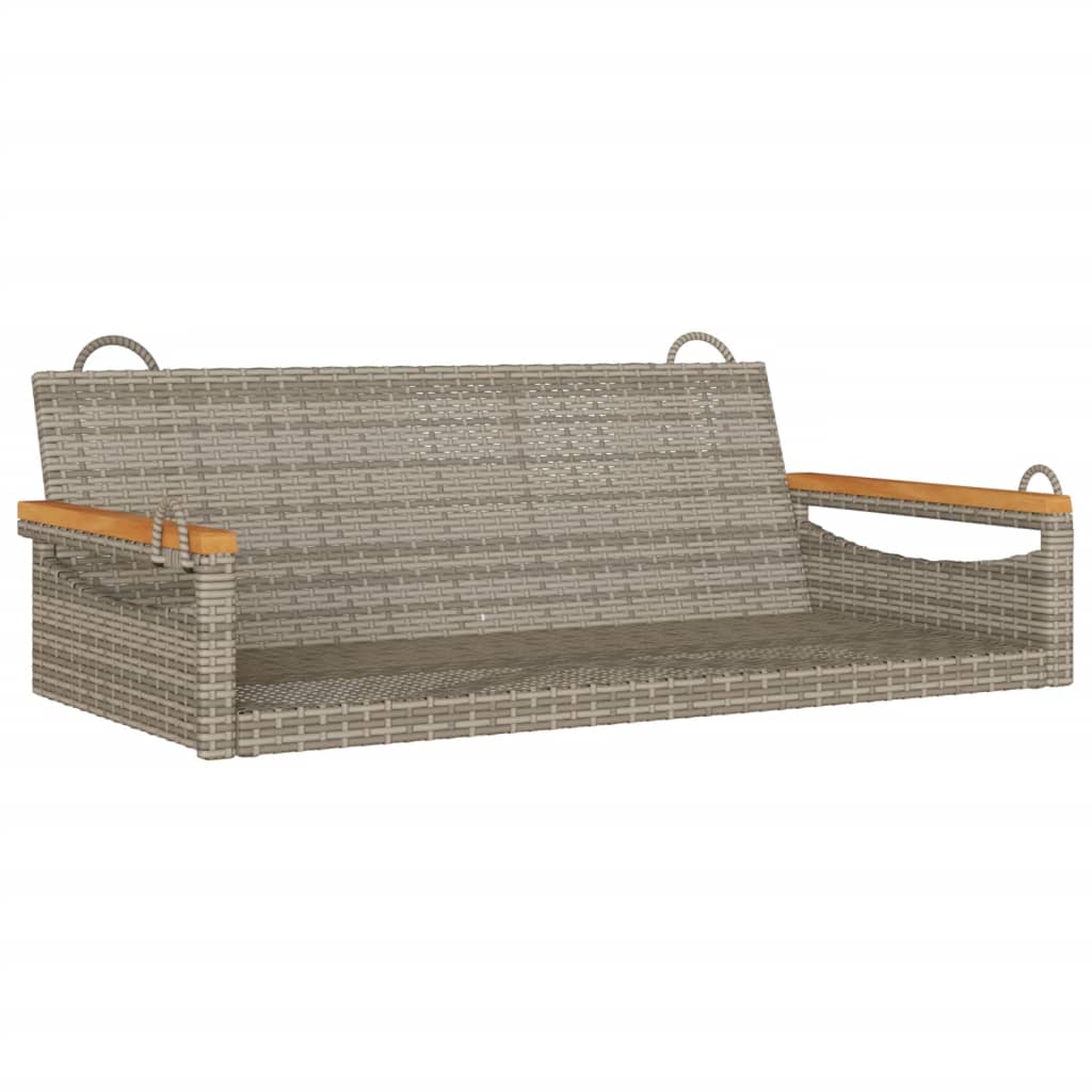 Vidaxl schommelbank 109x62x40 cm poly rattan grijs