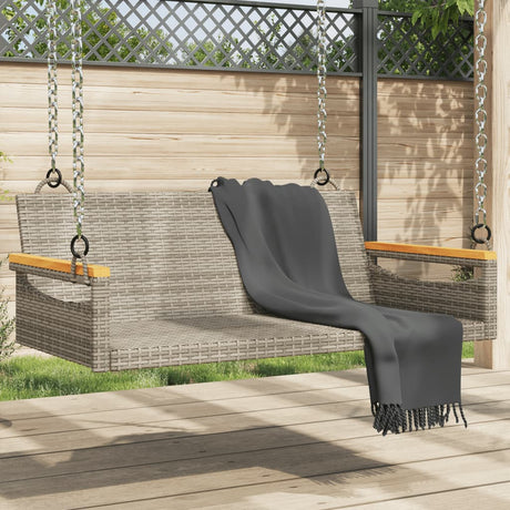 Vidaxl schommelbank 109x62x40 cm poly rattan grijs