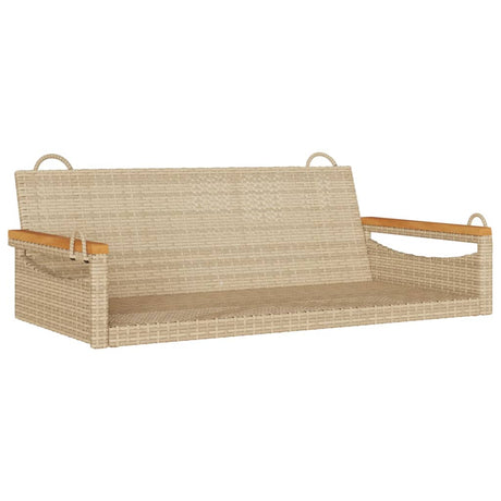 Vidaxl schommelbank 109x62x40 cm poly rattan beige