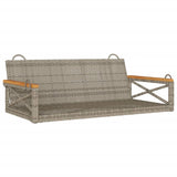 Vidaxl schommelbank 109x62x40 cm poly rattan grijs