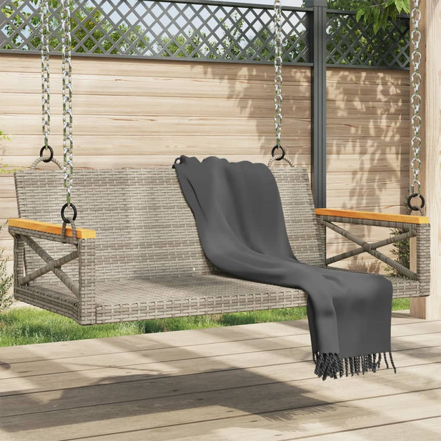 Vidaxl schommelbank 109x62x40 cm poly rattan grijs